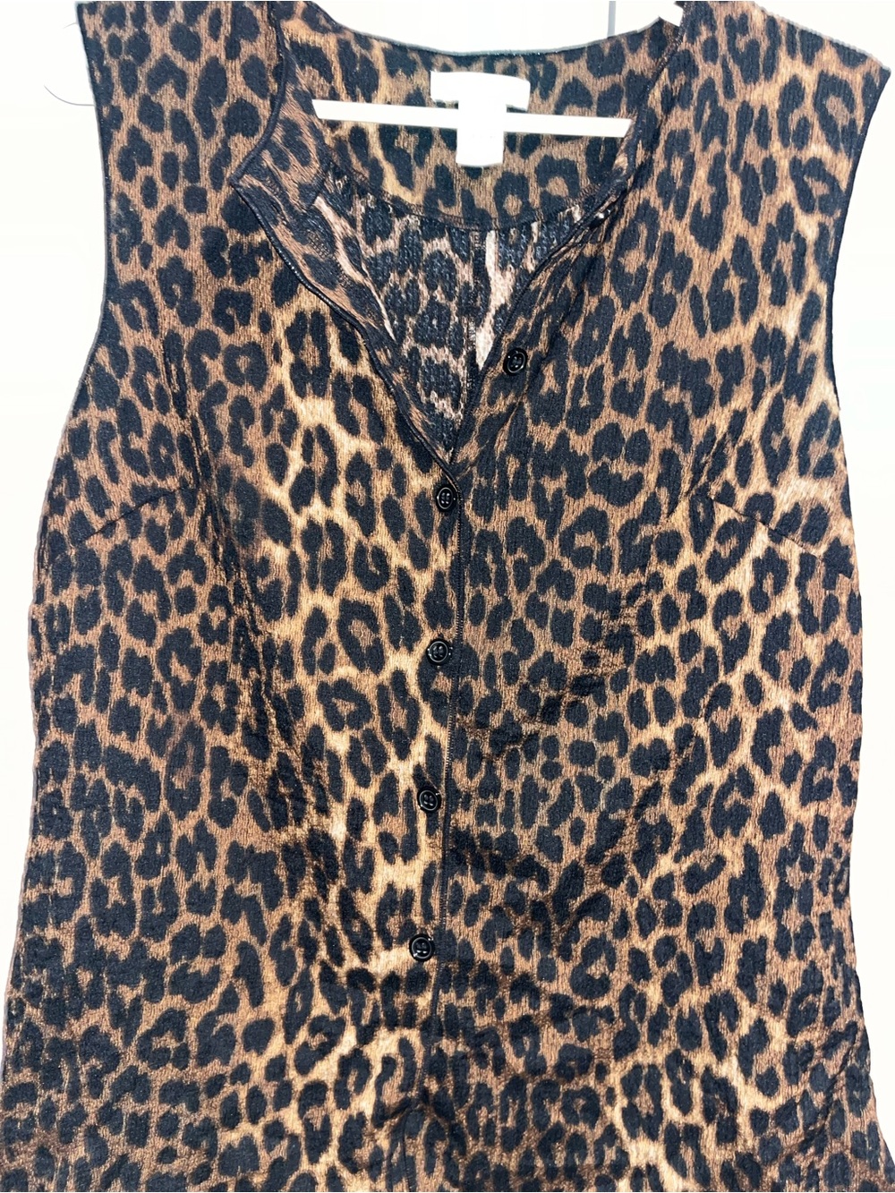 H&M Leopard Print Sleeveless Button-Front Tank - Brown/Black